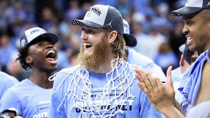 UNC forward Brady Manek basks in the Heels’ Elite Eight win