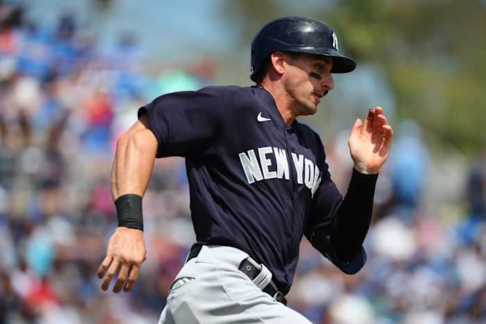 Yankees outfielder Tim Locastro runs in spring training
