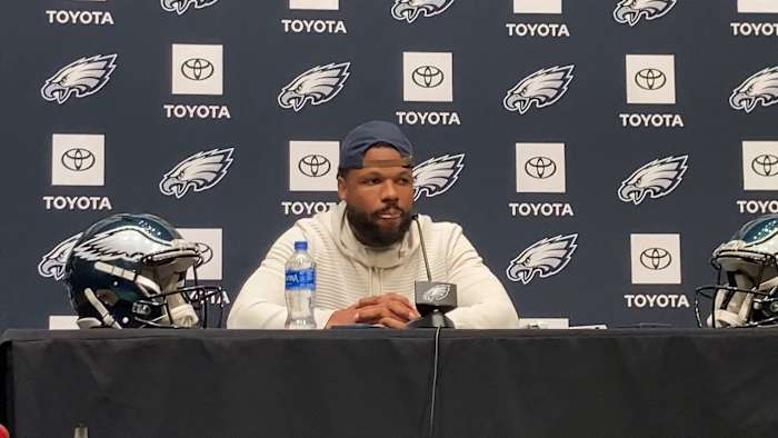 Kyzir White introduced to Eagles media on April 5, 2022
