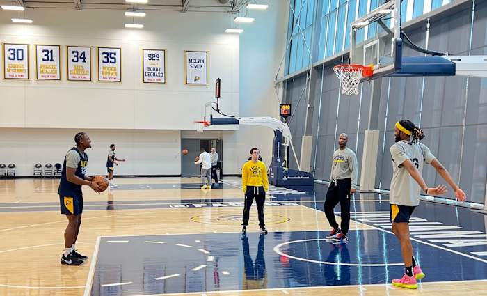 The Indiana Pacers held their final practice of the season on Friday at the St. Vincent Center.