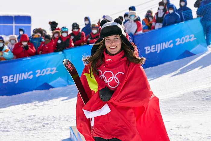Competing for China, Gu was the first freestyle skier to win three medals at one Games.