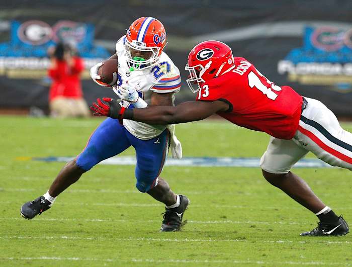 Florida running back Dameon Pierce (27) runs against Georgia. Brad McClenny/The Gainesville Sun via Imagn Content Services, LLC