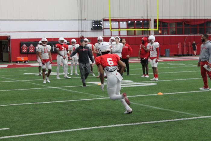 Wisconsin wide receiver Dean Engram during spring practice.
