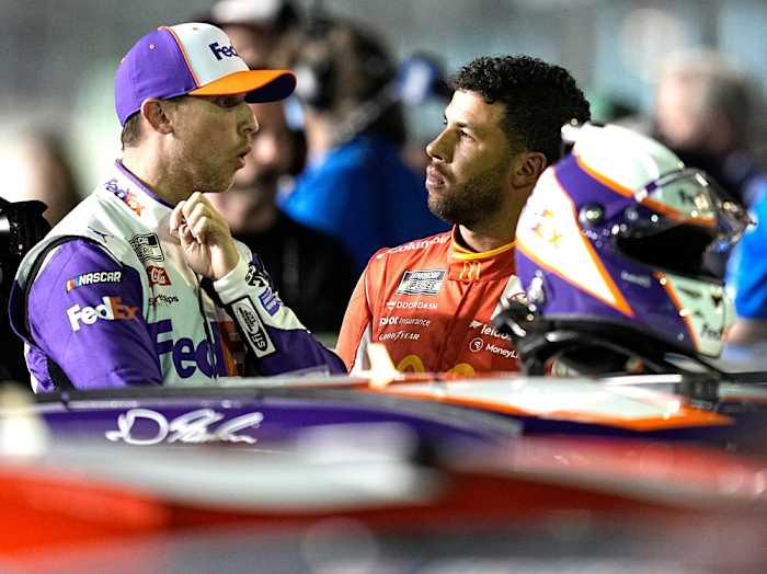 Denny Hamlin and Bubba Wallace