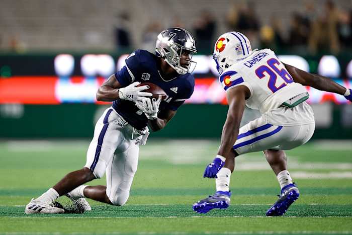 Nevada wide receiver Romeo Doubs (7) makes a catch as Colorado State defensive back Marshaun Cameron (26) defends. Mandatory Credit: Isaiah J. Downing-USA TODAY Sports