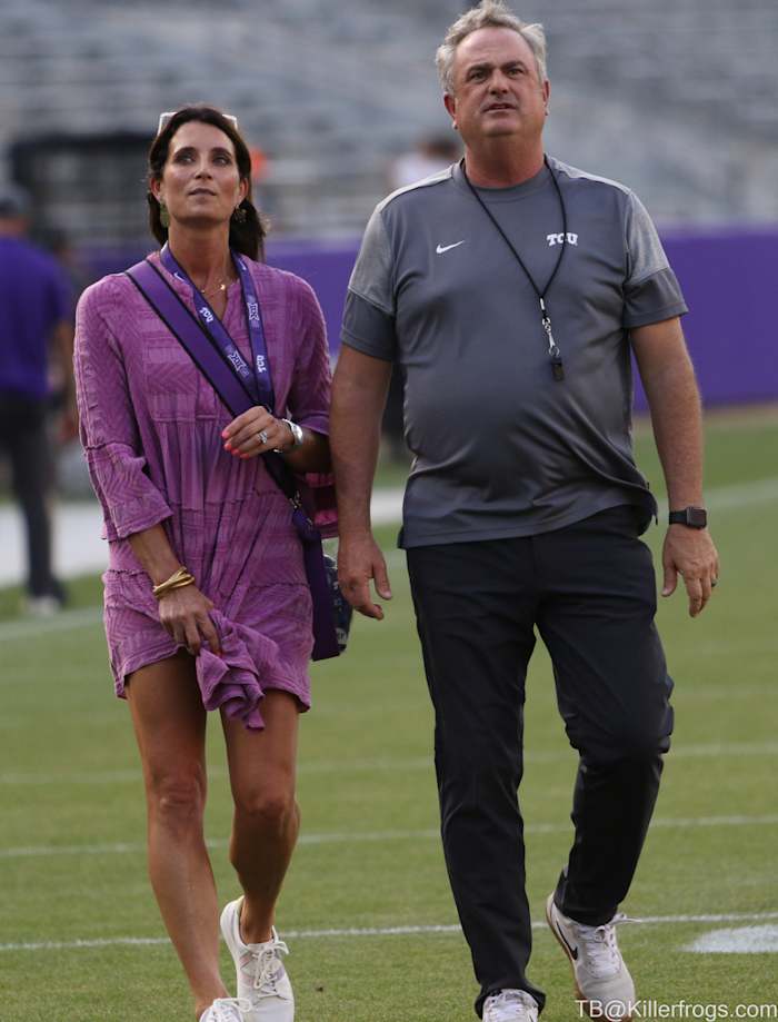 A warm welcome to Coach and Mrs. Sonny Dykes at the Spring Football Game