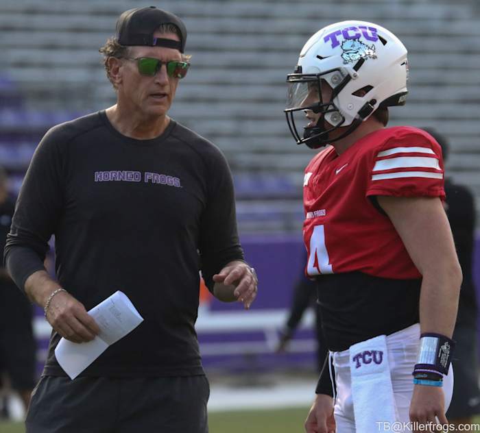 TCU Spring Football Game_Coach Meachum_#14_QB_Chandler Morris