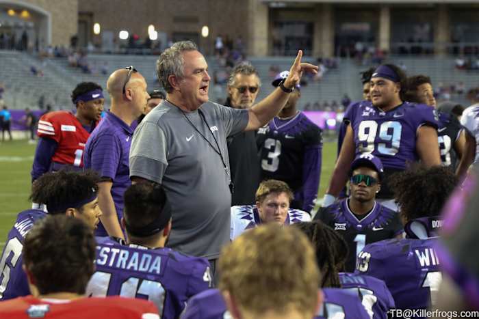 TCU Spring Football Game_Coach Sonny Dykes_Players