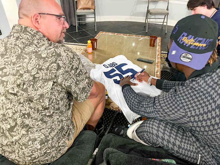 “LOVE YOU COACH!” Ojabo would write on a jersey for his high school coach. “Thanks for taking a chance on me. Means the world.”