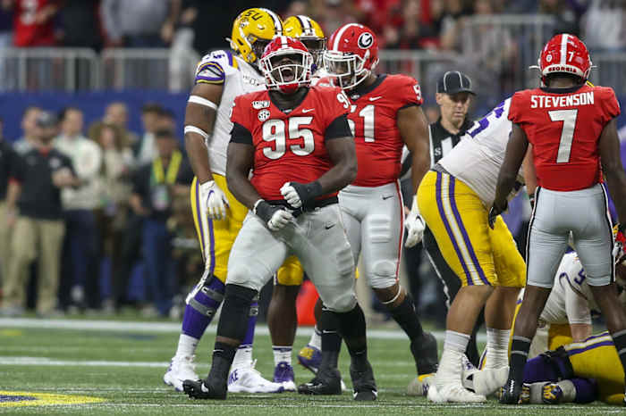 Georgia DT Devonte Wyatt celebrates tackle