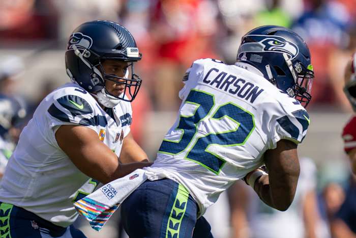 Russell Wilson Chris Carson