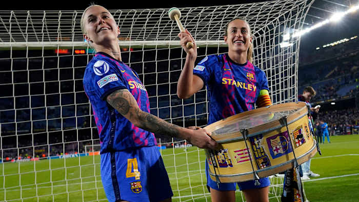 Alexia Putellas celebrates Barcelona’s win over Real Madrid