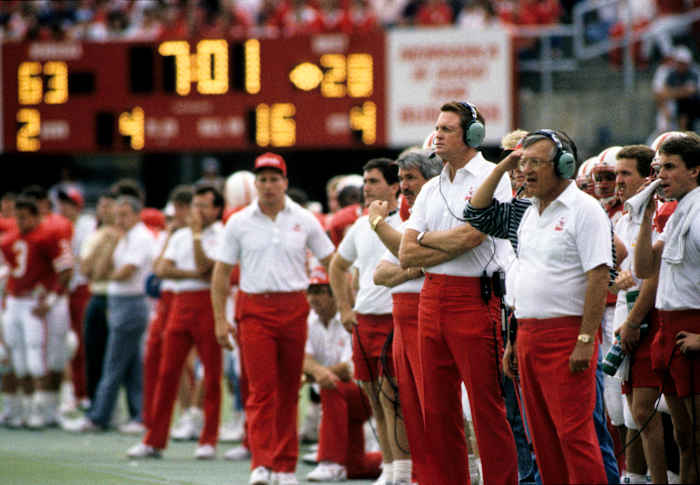 Oklahoma State 1988 football Nebraska sideline