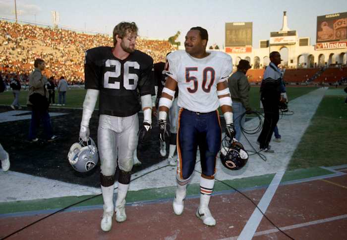 Former Raiders star Vann McElroy and former Bears linebacker Mike Singletary