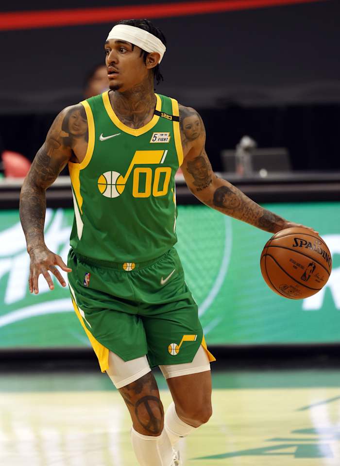 Jordan Clarkson (00) looks to make a play during a game earlier this season