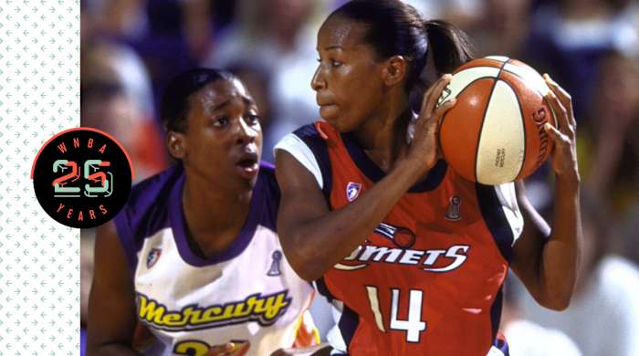 Cynthia Cooper holding the ball