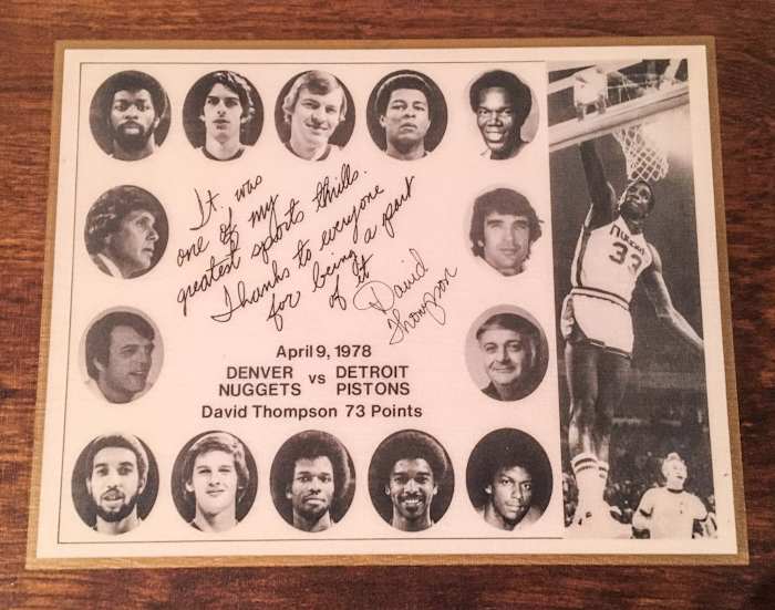 Thompson gave his teammates plaques commemorating their epic regular-season finale.