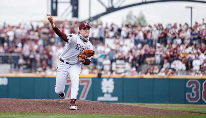 Mississippi State pitcher Will Bednar was selected as the SEC Newcomer of the Week on Monday for his performance this past Friday against Alabama. (File photo courtesy of Mississippi State athletics)