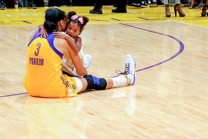 Candace Parker with daughter Lailla.