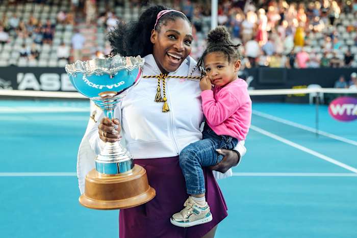 Serena Williams with daughter Olympia.