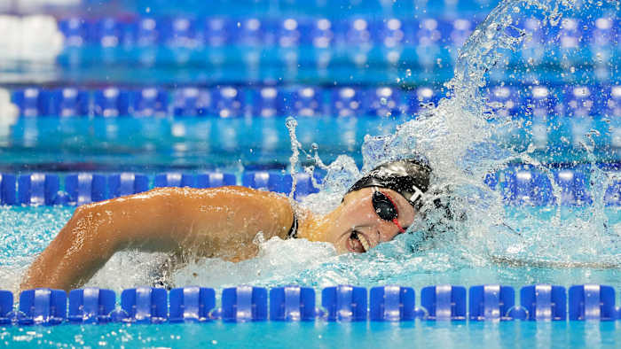 Katie Ledecky during the women's 400m freestyle final during the U.S. Olympic Team Trials Swimming competition at CHI Health Center Omaha.