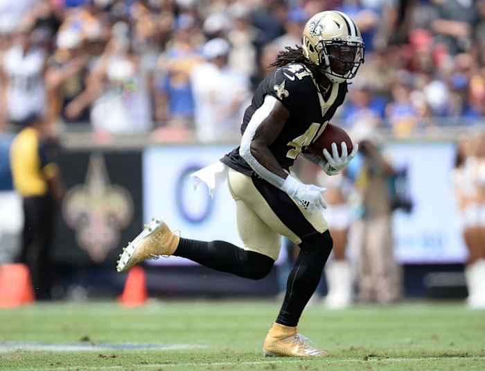 New Orleans Saints running back Alvin Kamara (41). Mandatory Credit: Gary A. Vasquez-USA TODAY Sports