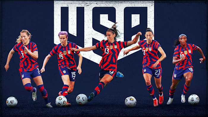 The USWNT's Sam Mewis, Megan Rapinoe, Alex Morgan, Christen Press and Crystal Dunn