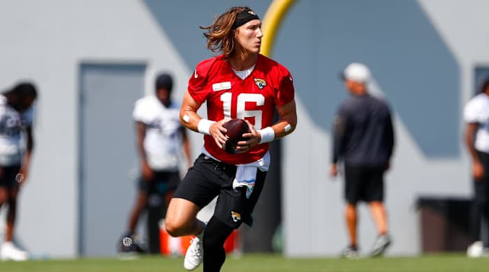 Trevor Lawrence at Jaguars camp.