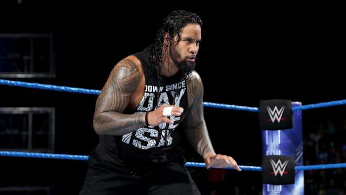 Closeup of Jimmy Uso in the ring