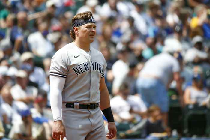 Yankees 1B Luke Voit after strikeout