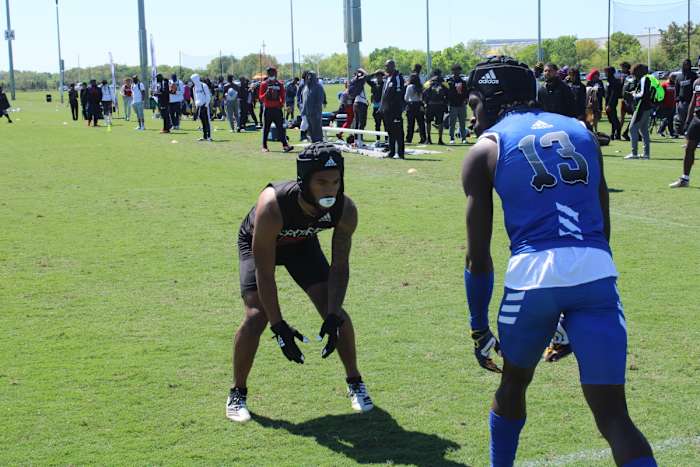 Nikai Martinez lined up against Ohio State commitment Kye Stokes