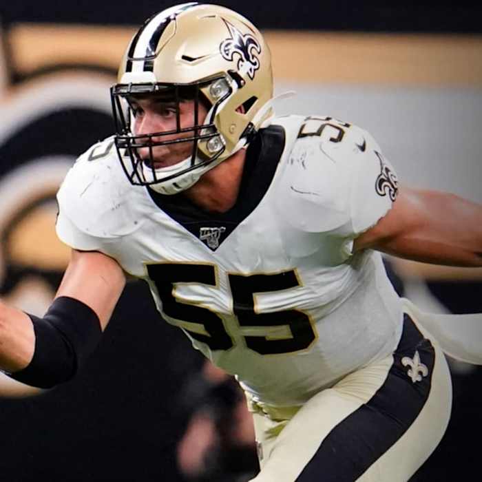 New Orleans Saints LB Kaden Elliss (55). Credit: neworleanssaints.com