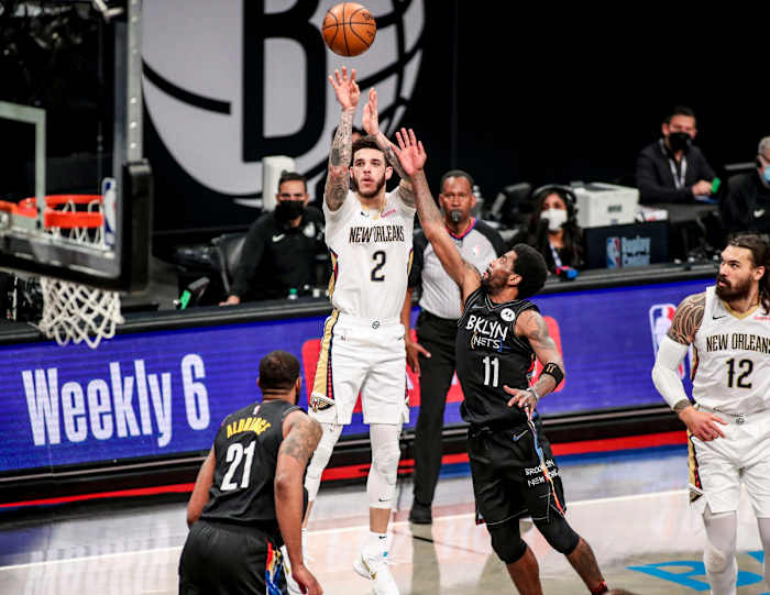 Ball's effective field goal percentage on catch-and-shoot jumpers on the road shot up 9 percentage points this season from 2019–20. It'll be up to teams to decide whether the restricted free agent's shooting has improved or if he benefited from playing in empty arenas.