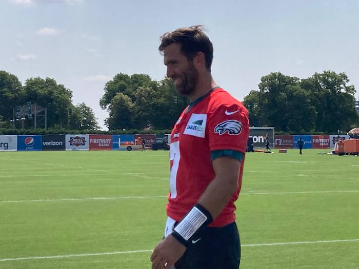 Joe Flacco after his first day of training camp with the Eagles