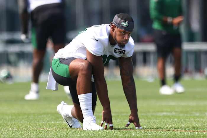 Jets TE Chris Herndon at training camp