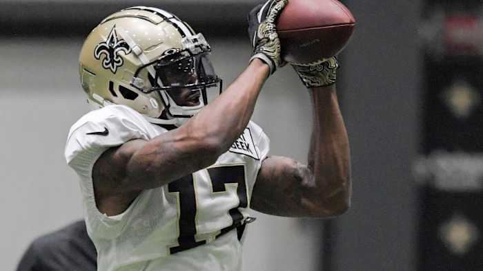 New Orleans Saints receiver Kevin White during a training camp practice. Credit: Nola.com