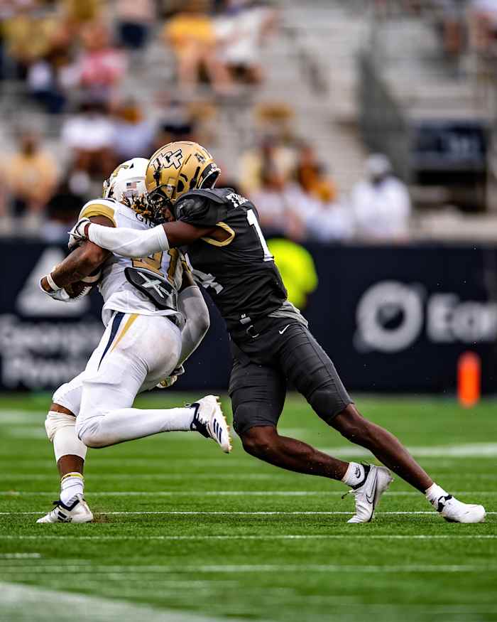 Cornerback Corey Thornton Makes a Tackle Versus Georgia Tech