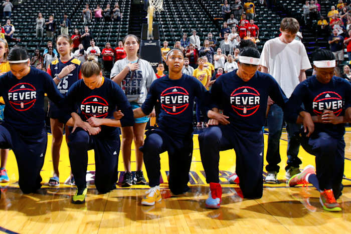 Among the bold first followers: the entire Indiana Fever, in the WNBA.
