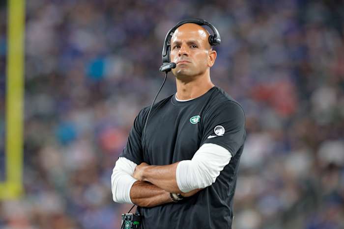 Jets head coach Robert Saleh on sideline