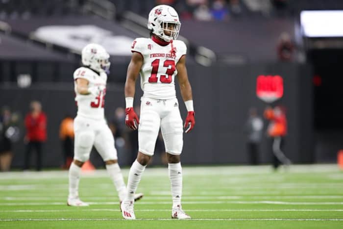 Justin Houston on the field against UNLV on Nov. 7, 2020 in Las Vegas.