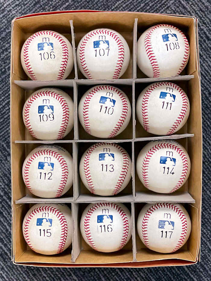 The Tigers marked up Cabrera's potential milestone balls.