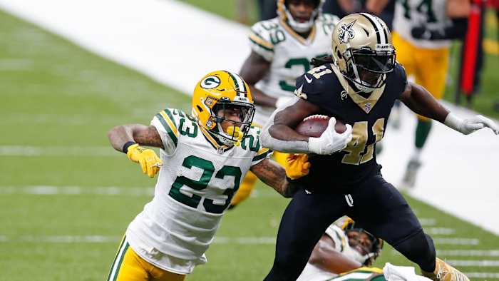 New Orleans Saints running back Alvin Kamara (41). Credit: neworleanssaints.com