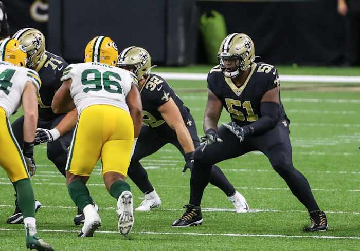 New Orleans Saints guard Cesar Ruiz (51). Credit: SI.COM/USA TODAY Sports 