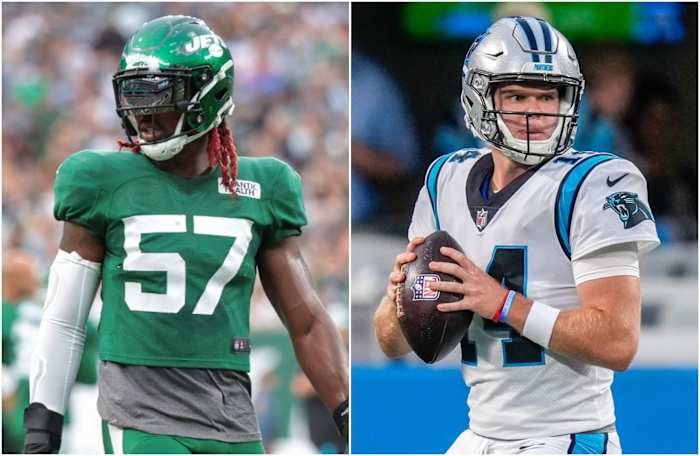 Jets linebacker C.J. Mosley and Panthers quarterback Sam Darnold