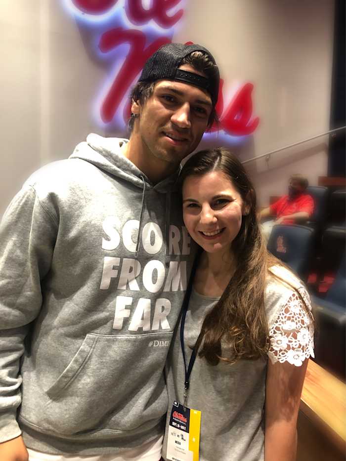 Matt Corral and Carleigh Holt after the press conference 