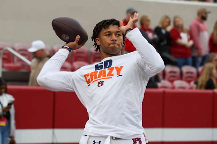 Auburn quarterback Robby Ashford during the Iron Bowl pregame.