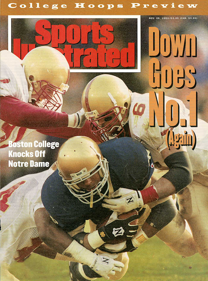 Sports Illustrated cover featuring Boston College's upset over Notre Dame in 1993