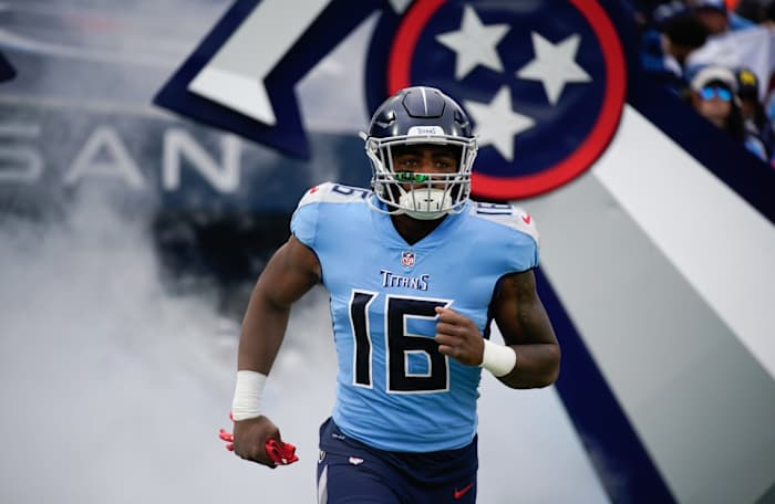 Tennessee Titans wide receiver Treylon Burks (16) takes the field to face the Cincinnati Bengals at Nissan Stadium Sunday, Nov. 27, 2022, in Nashville, Tenn.
