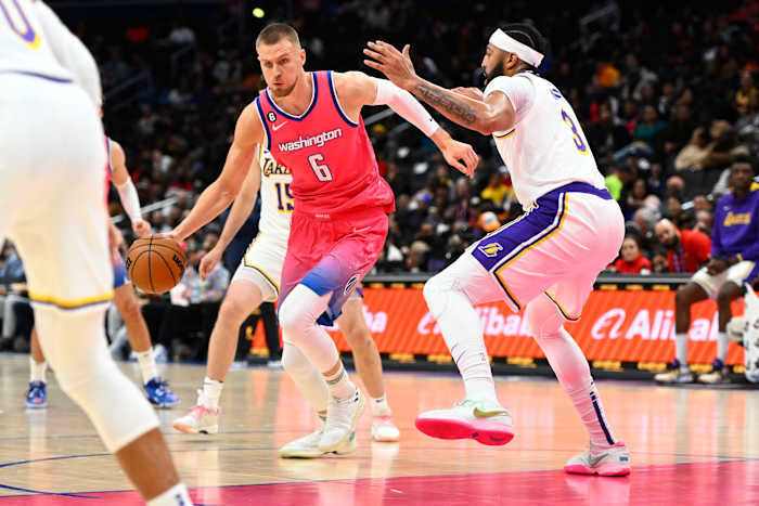 Kristaps Porzingis had a team-high 27 points. Photo Credit: Brad Mills-USA Today