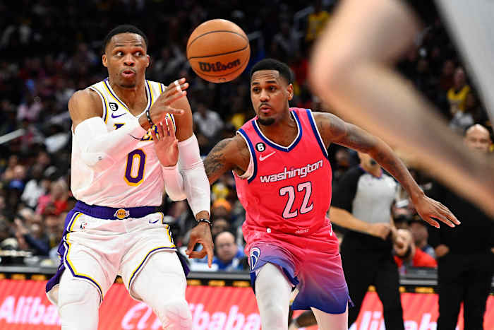 Russell Westbrook had 15 assists in his return to DC. Photo Credit: Brad Mills-USA Today